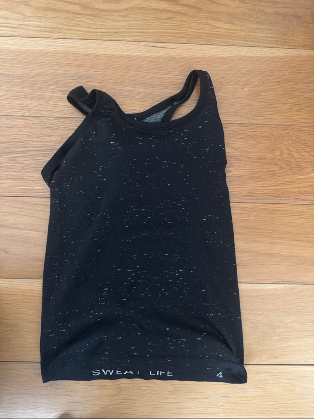 Lululemon Sweat Life Black Speckled Racerback Tank Top